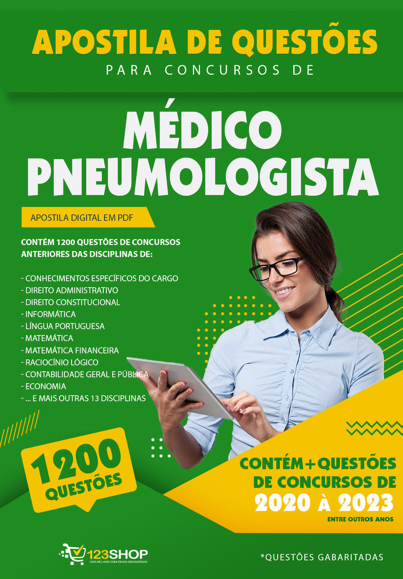 Simulado para Concursos de Médico Pneumologista - Mais de 1.200 Questões Gabaritadas