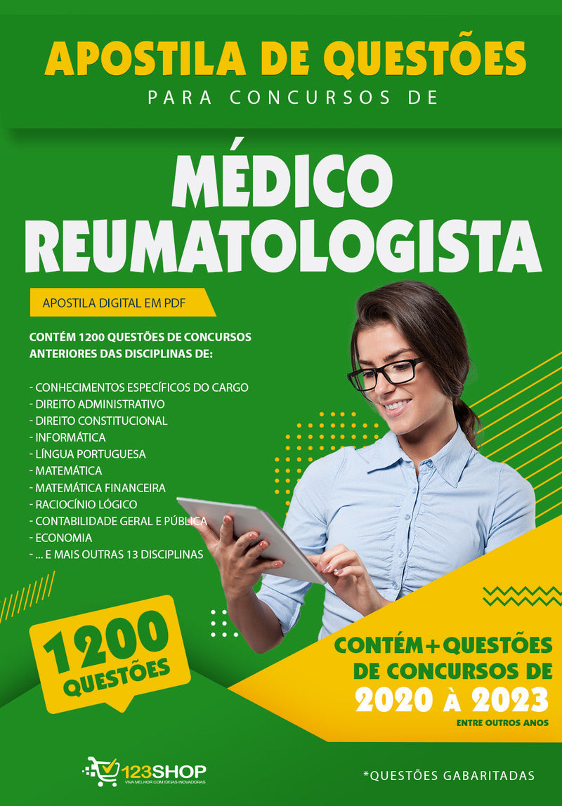 Simulado para Concursos de Médico Reumatologista - Mais de 1.200 Questões Gabaritadas