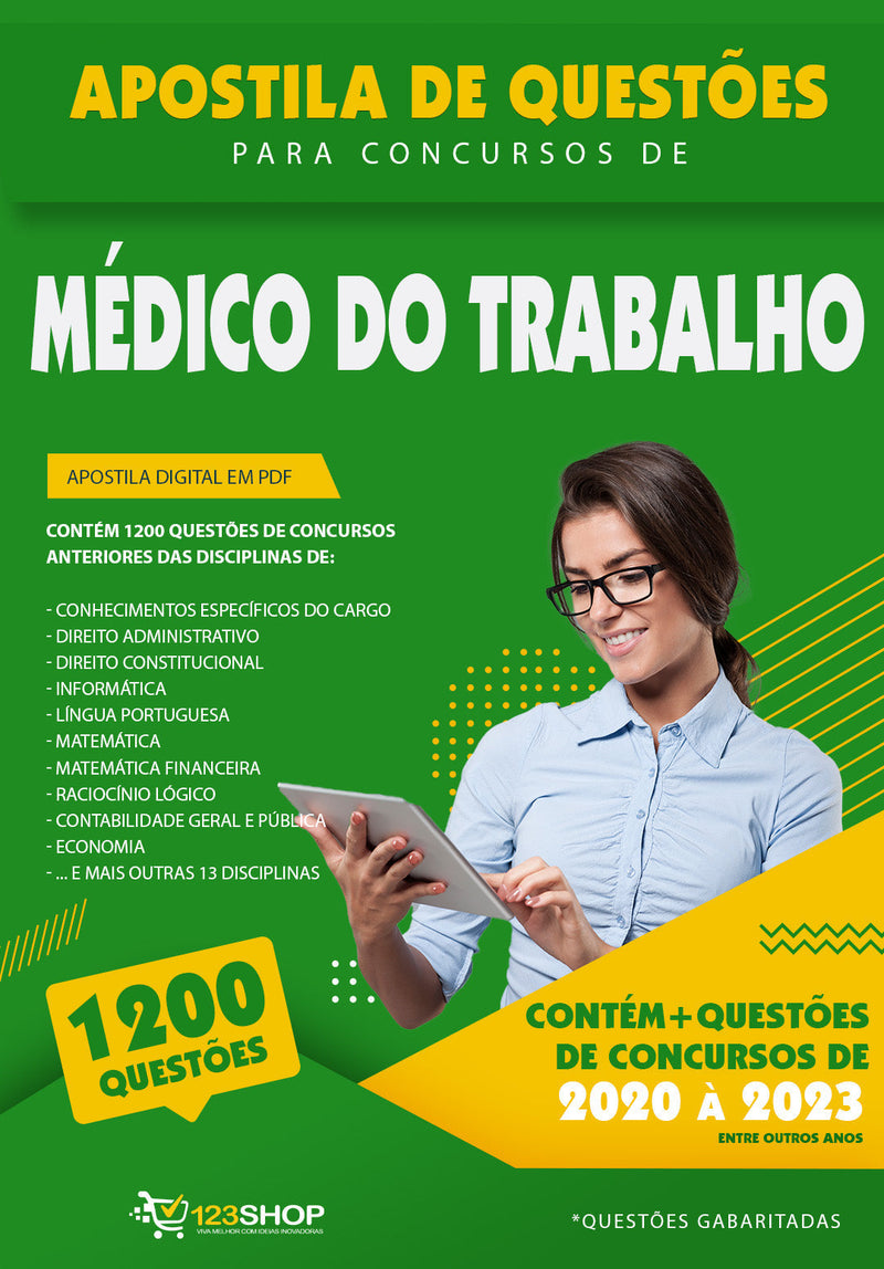 Simulado para Concursos de Médico do Trabalho - Mais de 1.200 Questões Gabaritadas