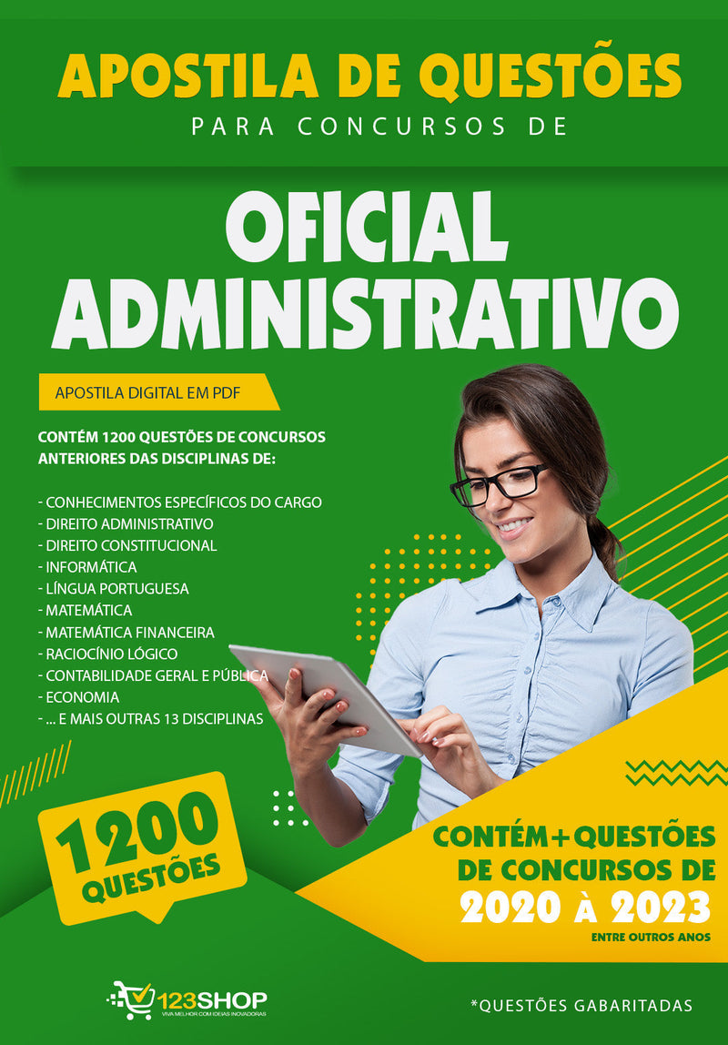 Simulado para Concursos de Oficial Administrativo - Mais de 1.200 Questões Gabaritadas