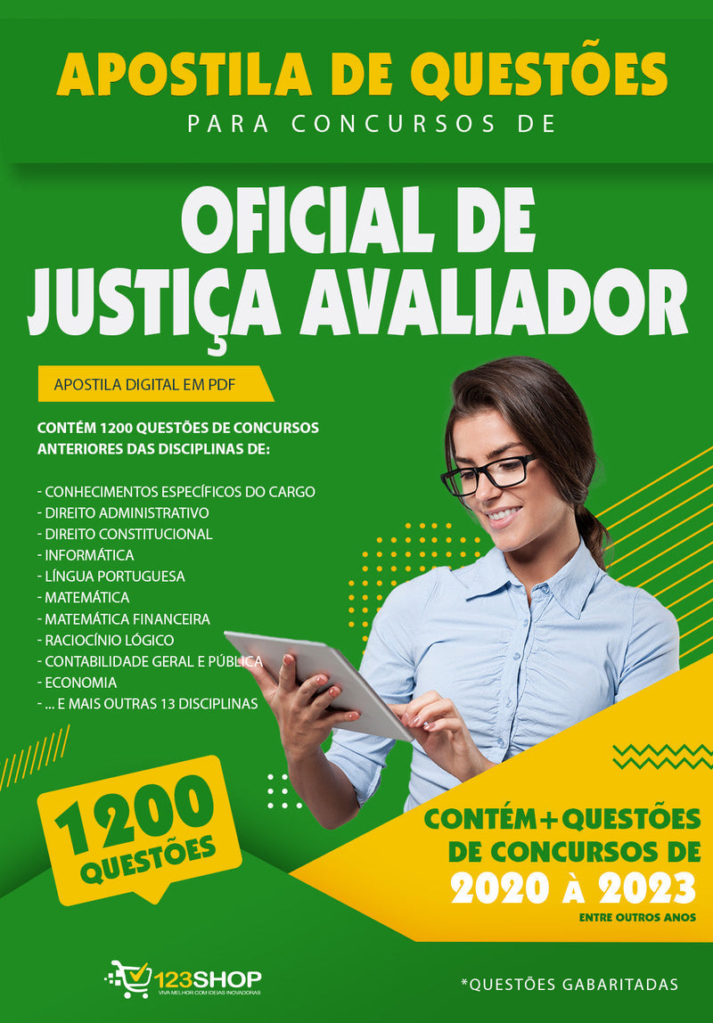 Simulado para Concursos de Oficial de Justiça Avaliador - Mais de 1.200 Questões Gabaritadas