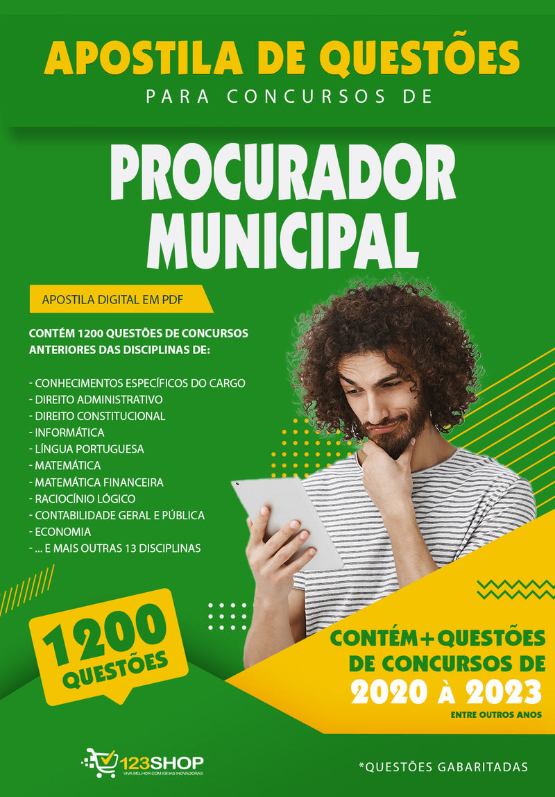 Simulado para Concursos de Procurador Municipal - Mais de 1.200 Questões Gabaritadas