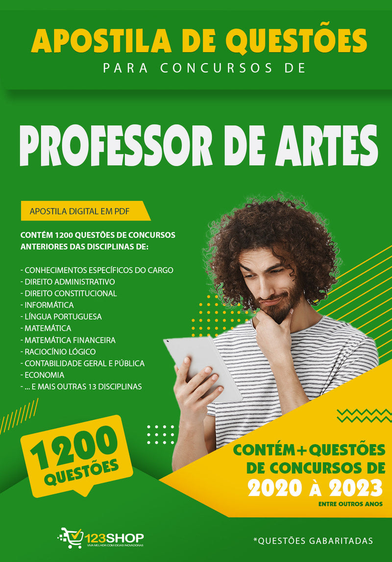 Simulado para Concursos de Professor de Artes - Mais de 1.200 Questões Gabaritadas