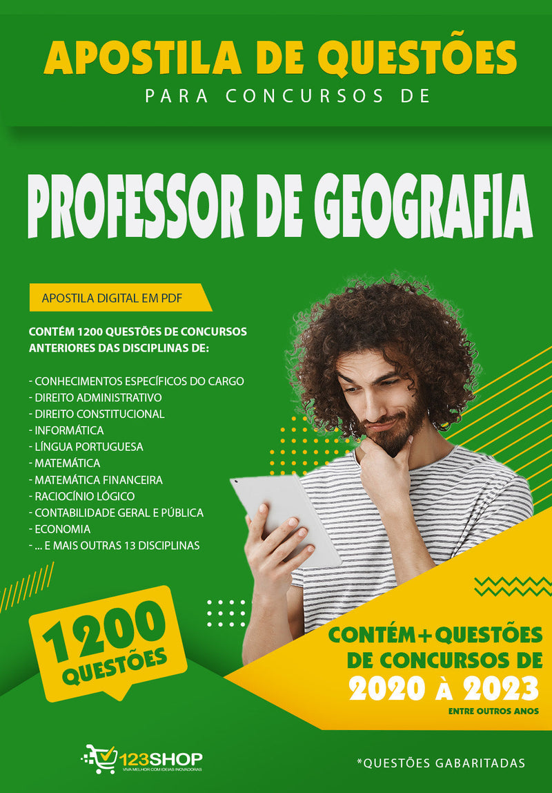 Simulado para Concursos de Professor de Geografia - Mais de 1.200 Questões Gabaritadas