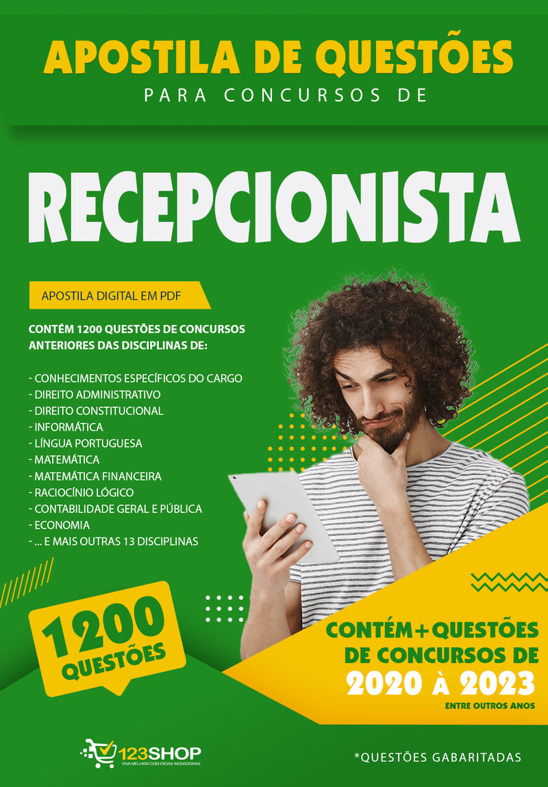 Simulado para Concursos de Recepcionista - Mais de 1.200 Questões Gabaritadas