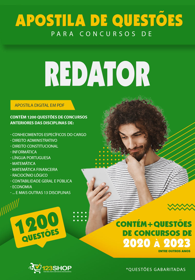 Simulado para Concursos de Redator - Mais de 1.200 Questões Gabaritadas