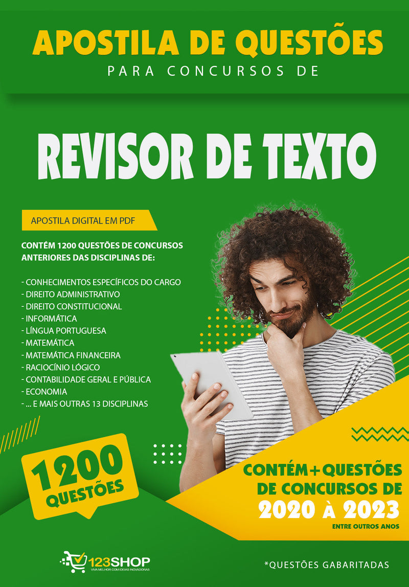 Simulado para Concursos de Revisor de Texto - Mais de 1.200 Questões Gabaritadas