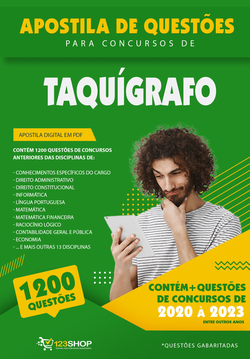 Simulado para Concursos de Taquígrafo - Mais de 1.200 Questões Gabaritadas