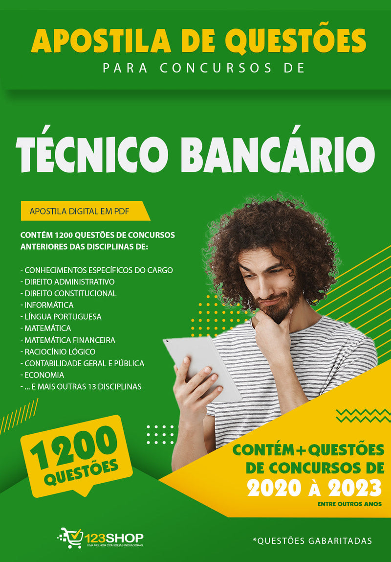 Simulado para Concursos de Técnico Bancário - Mais de 1.200 Questões Gabaritadas