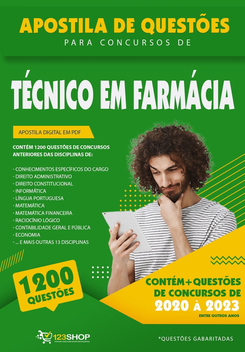 Simulado para Concursos de Técnico em Farmácia - Mais de 1.200 Questões Gabaritadas