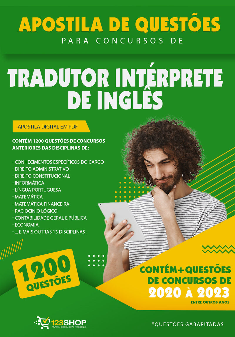 Simulado para Concursos de Tradutor Intérprete Inglês - Mais de 1.200 Questões Gabaritadas